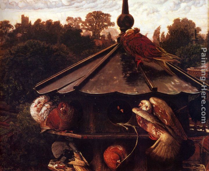 The Festival Of St. Swithin Or The Devecote painting - William Holman Hunt The Festival Of St. Swithin Or The Devecote art painting
